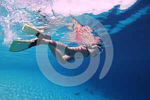 Young woman snorkelling