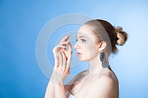 Young woman with soft skin after Spa treatments and cosmetics