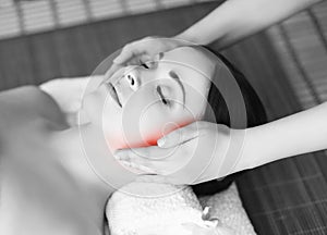 Young woman on a spa recreation therapy