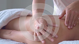 Young woman in spa. Traditional healing therapy and massaging treatments. Health, skin care, massage, osteopathy and