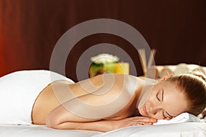 Young woman on spa treatment