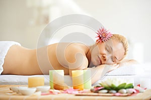 Young woman on spa treatment