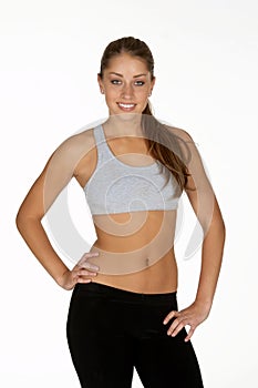 Young Woman in Sports Bra and Tights