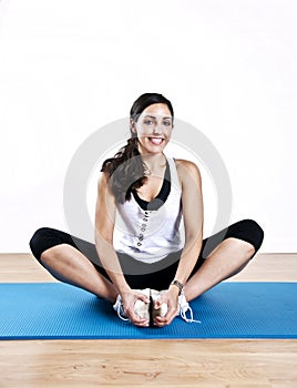 Young woman stretching exercise