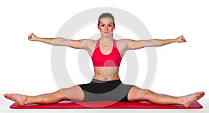 Young woman stretching exercise