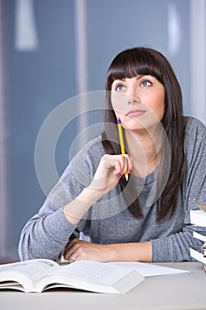 Young woman studying