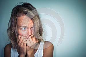 Young woman suffering from a severe depression