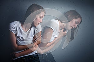 Young woman suffering from a severe depression/anxiety