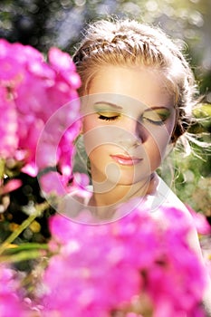 Young woman with summer make-up