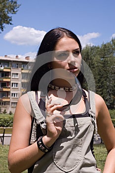 Young woman with sunglasses