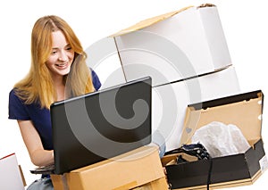 Young woman surfing an online store