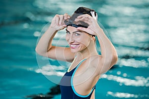 Young woman swimmer