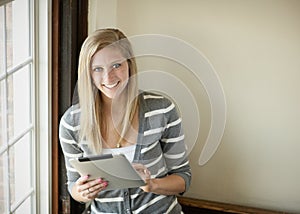 Young woman with tablet computer