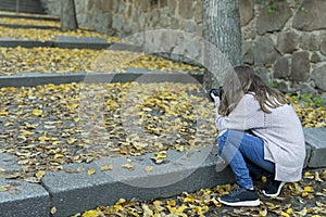 Young woman taking photos