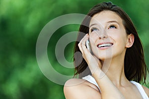 Young woman talking phone