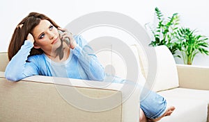 Young woman talking phone