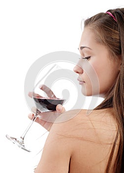 Young woman taste wine