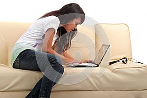 Young woman and technology