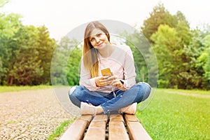 Young woman texting