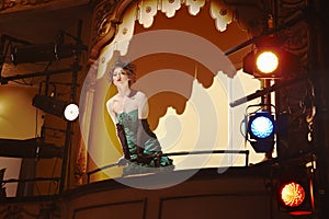 Young Woman In Theatre Box