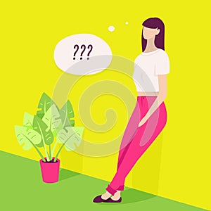 Young woman thinking