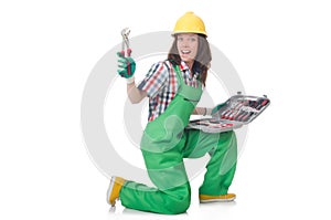 Young woman with toolkit