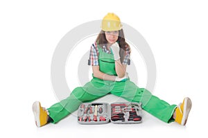 Young woman with toolkit