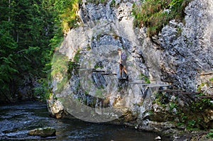 Young woman on the trail, Slovak Paradise