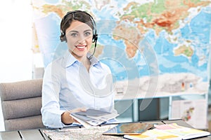 Young Woman Travel Agent Concept