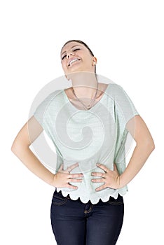 Young woman with tummy ache