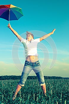 Young woman with an umbrella