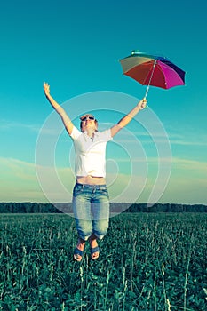 Young woman with an umbrella