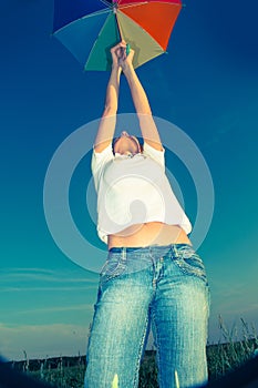 Young woman with an umbrella