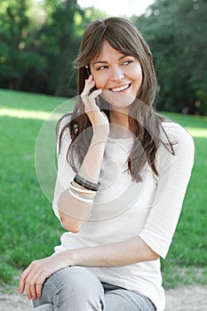 Young woman using cell phone