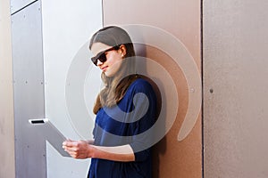 Young woman using a digital tablet computer