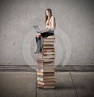 Young woman using her laptop