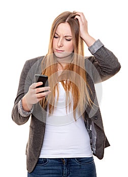 Young woman using smart phone