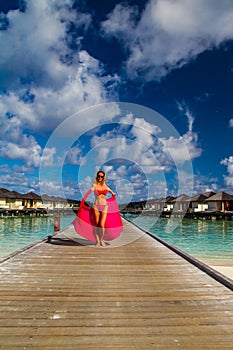 Young woman vacation at tropical beach