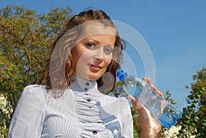Young woman with water