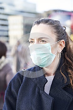 Young Woman Wearing Face Mask