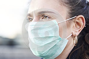 Young Woman Wearing Face Mask