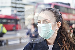 Young Woman Wearing Face Mask