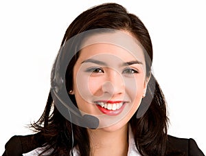 Young Woman Wearing Headset