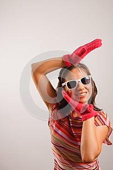 Young woman wearing sun glasses