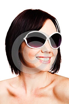 Young woman wearing sunglasses