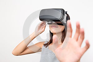 Young Woman Wearing Virtual Reality Headset