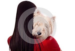 Young woman with West Highland White Terrier