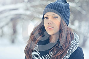 Young woman winter portrait