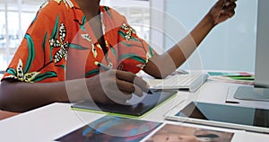 Young woman working in a creative office