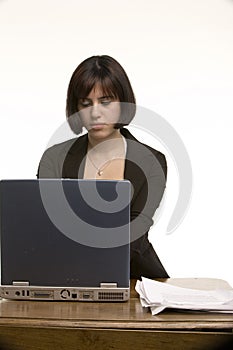 Young woman working at her computer